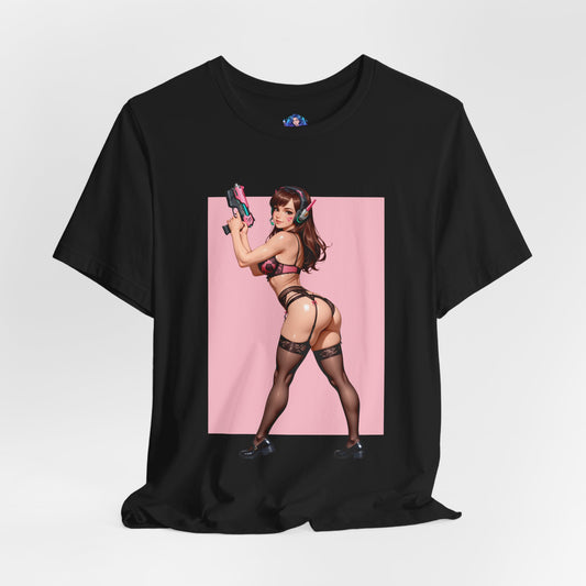 D.Va-Shirt | Overwatch-Waifu-T-Shirt für Gaming-Fans | Neonfarbenes Gamer-Girl-Grafik-T-Shirt