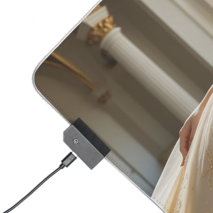 Килимок для столу принцеси – світлодіодний RGB-підкладка, ігровий комплект із зображенням аніме-дівчини Вайфу у фентезі