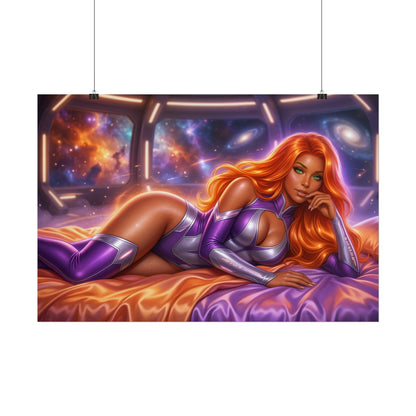 Starfire Poster, DC Comics Wall Art, Fantasy Print, Gamer Decor