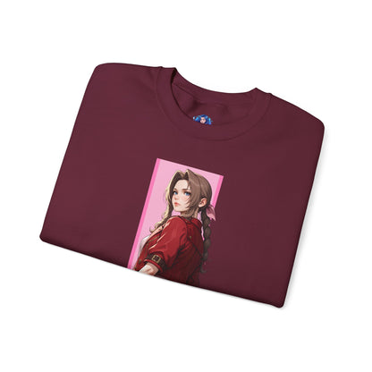 Aerith Gainsborough Sweatshirt, FFVII Crewneck, Cozy Fantasy Gaming Apparel for Fans