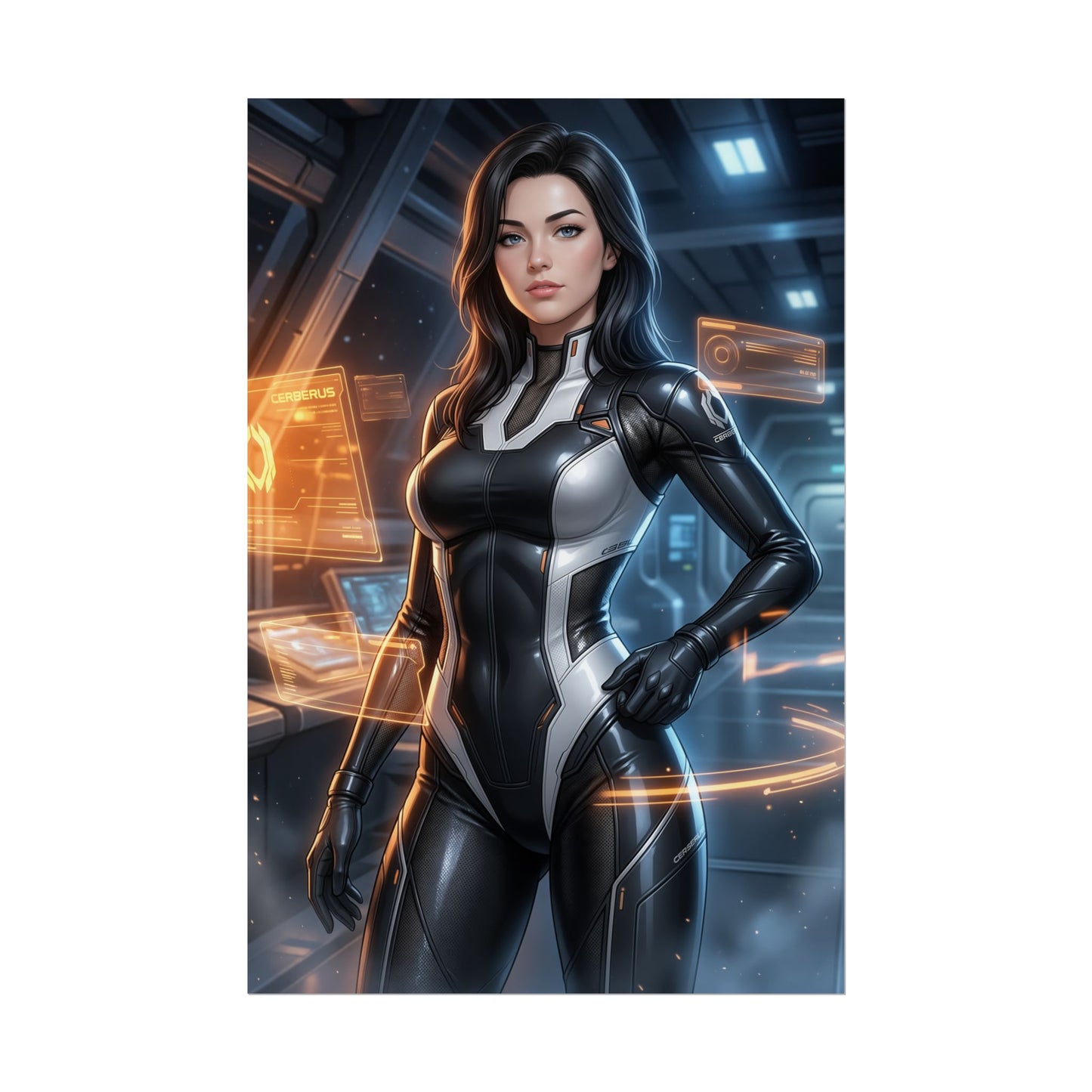 Miranda Lawson Mass Effect Poster Sci Fi Woman Wall Art Futuristic Character Print Space Opera Gaming Room Decor Gift