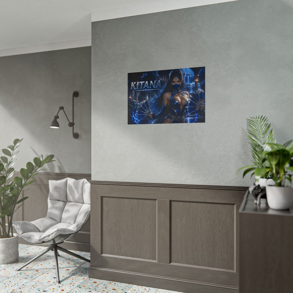 Gaming Wall Art Kitana Mortal Kombat Poster Game Room Decor Gamer Gift Art Print