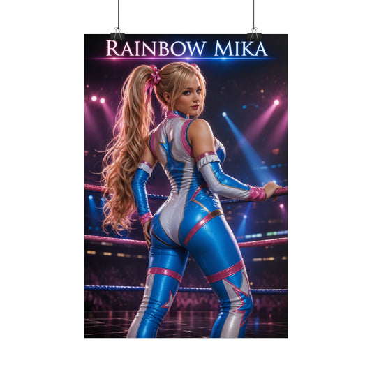 Street Fighter Rainbow Mika Poster Capcom Gaming Wall Art Print