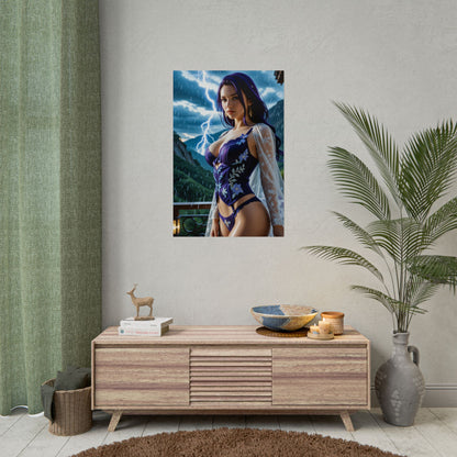 Аніме-постер Райдена Сьогуна | Настінне мистецтво Вайфу для кімнати отаку або ігрової конфігурації