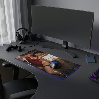 Килимок для столу Ada Wong – світлодіодний RGB-підкладка, ігрова конфігурація з аніме-дівчиною Spy Waifu