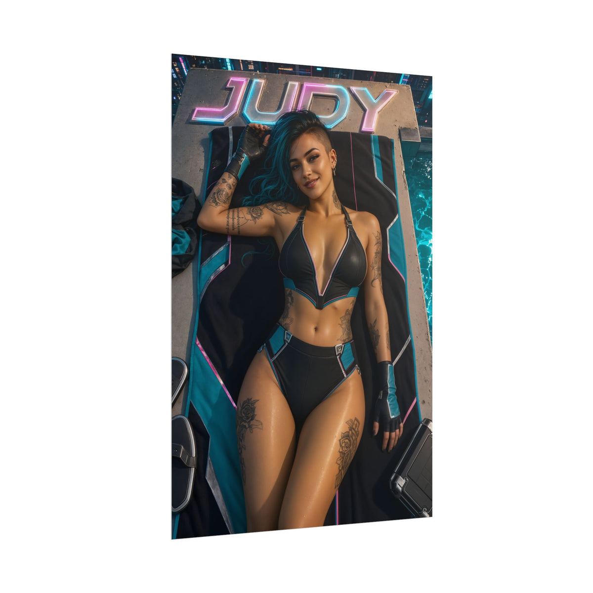 Gaming Wall Art Judy Alvarez Cyberpunk Poster Bedroom Game Room Decor Art Print