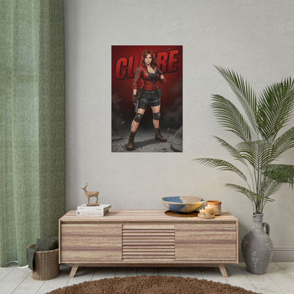 Claire Redfield Resident Evil Poster, Resident Evil Wall Art Print, Survival Horror Girl Decor, Gamer Room Art, Gift