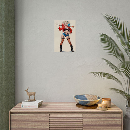Настінний художній принт Харлі Квінн, плакат аніме Вайфу, декор кімнати для дівчини з коміксів