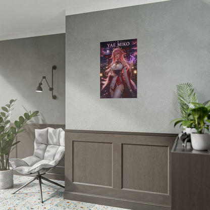 Yae Miko Poster, Genshin Impact Wall Art, Anime Print, Gamer Decor