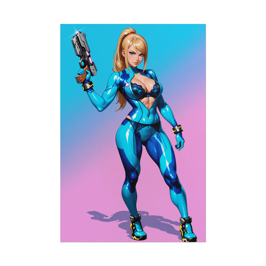 Плакат Самус Аран, художній принт із науково-фантастичною аніме-дівчиною, декор кімнати для геймерів у стилі Вайфу