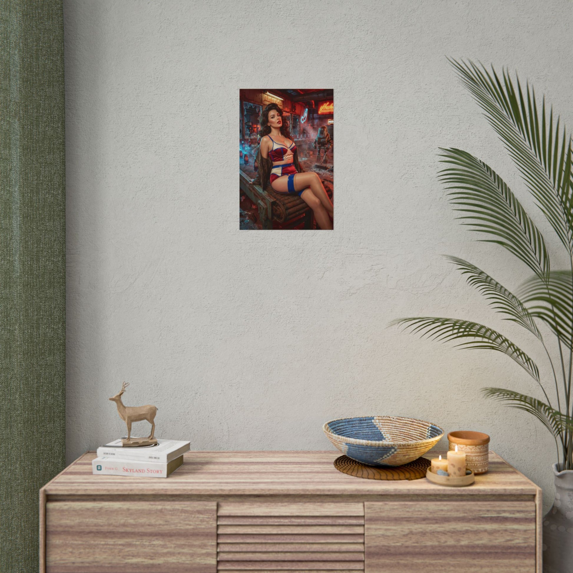 Fallout Vault Woman Poster / Fallout Vault Wall Art / Fallout Vault Art Print / Fallout Poster - sleek vault-inspired woman art print