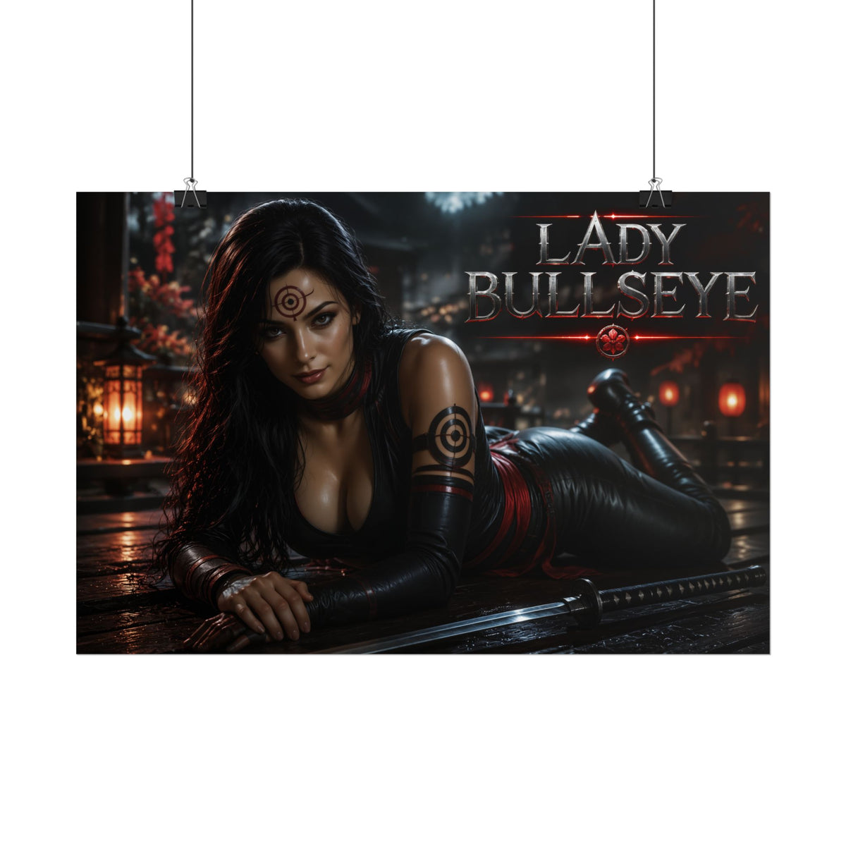 Lady Bullseye Character Poster Comic Style Wall Decor Bedroom Collector Gift