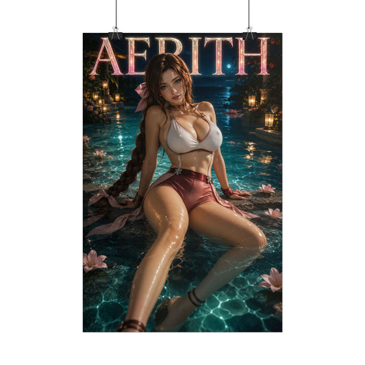 Aerith Gainsborough Wall Art Poster Fantasy Bedroom Decor Character Print