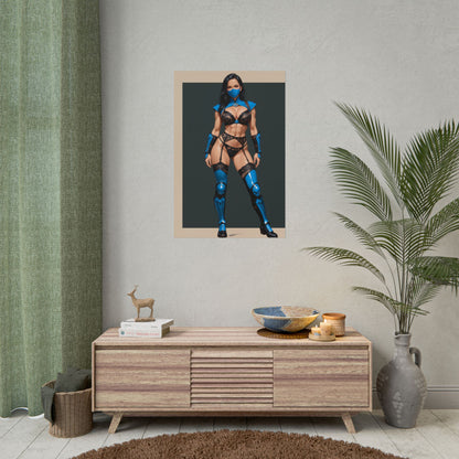 Kitana-Poster, Mortal Kombat Anime-Mädchen-Kunstdruck, Waifu-Kämpferin-Wanddeko