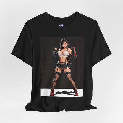 Tifa Lockhart Grafik-T-Shirt | Final Fantasy VII Shirt für Anime-Fans | Sexy Heldin Gaming-T-Shirt