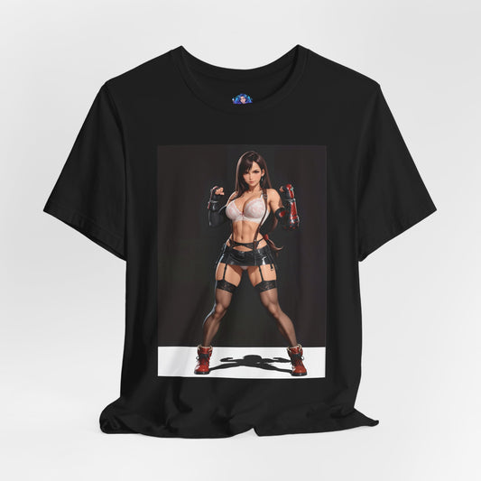 Tifa Lockhart Grafik-T-Shirt | Final Fantasy VII Shirt für Anime-Fans | Sexy Heldin Gaming-T-Shirt
