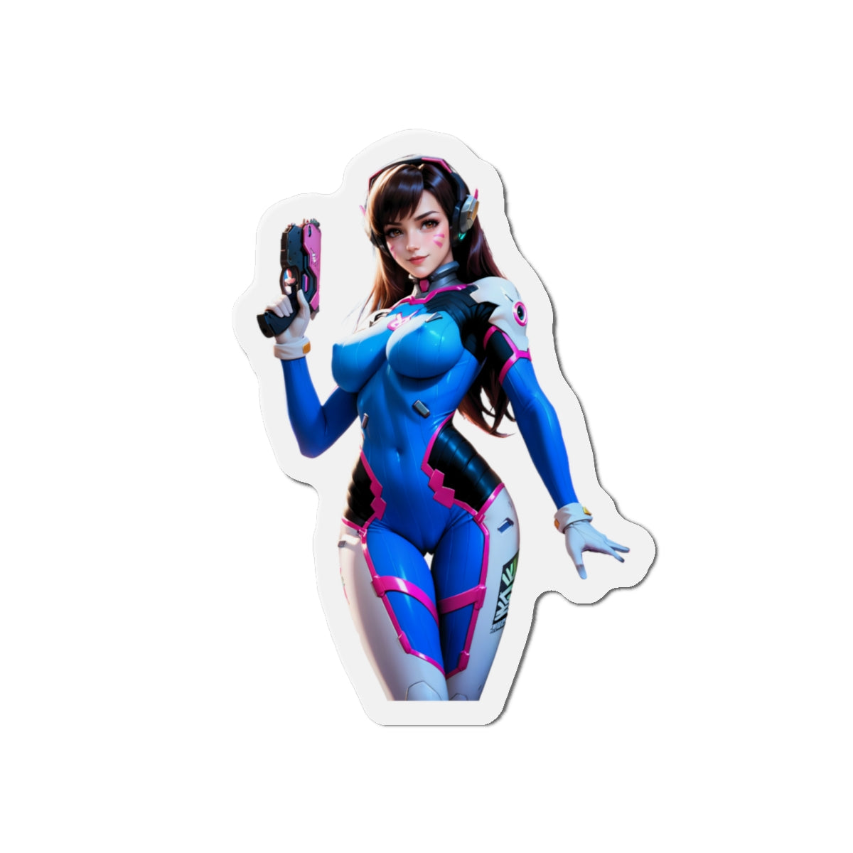 D.Va-Magnet – Overwatch-Gamer-Girl-Kühlschrankmagnet, niedliche Anime-Mecha-Deko