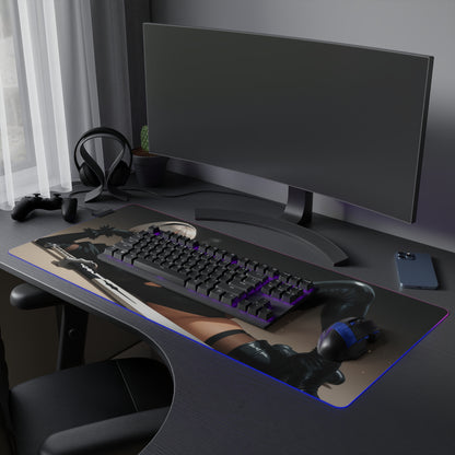 2B Nier Automata Schreibtischunterlage – LED RGB-Pad, Waifu Anime Girl Gaming-Setup