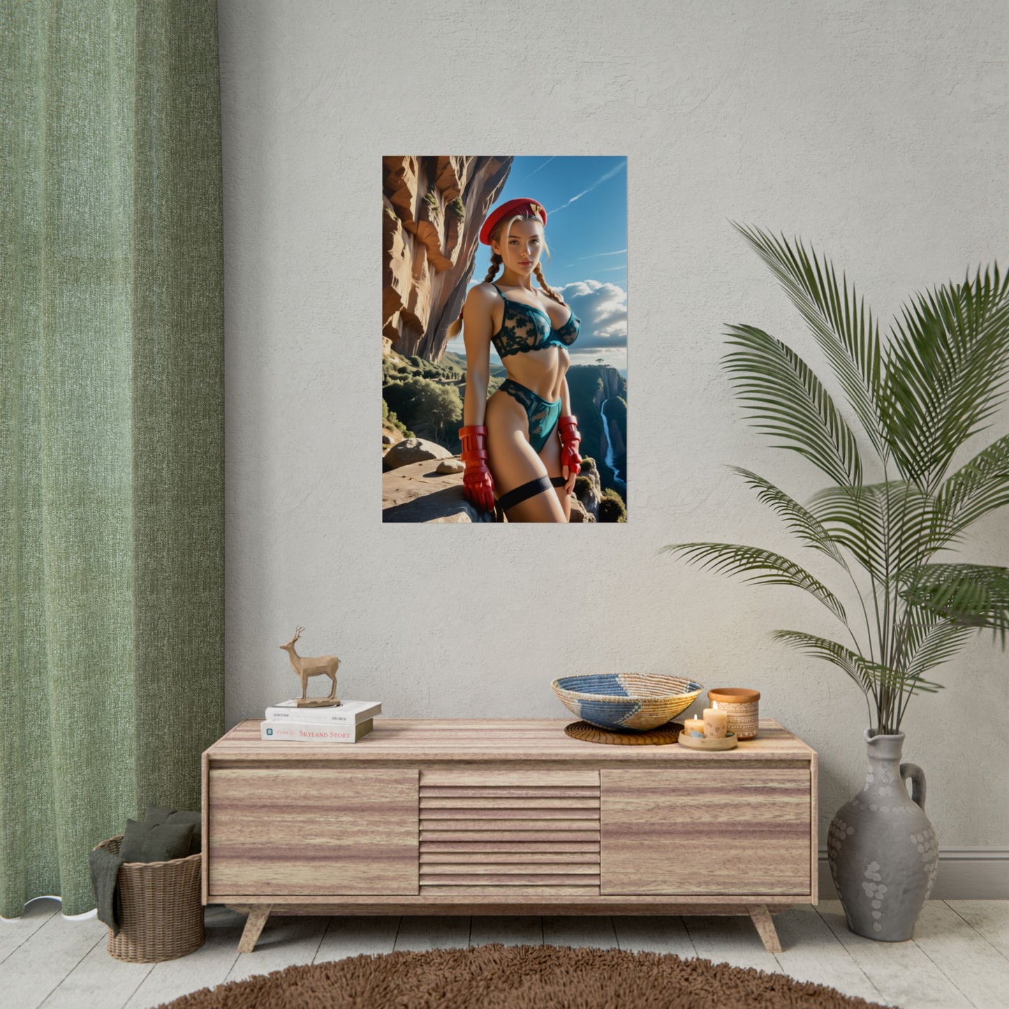 Cammy White Wall Art Print, Anime Waifu Fighter Poster, Gamer Girl Room Decor
