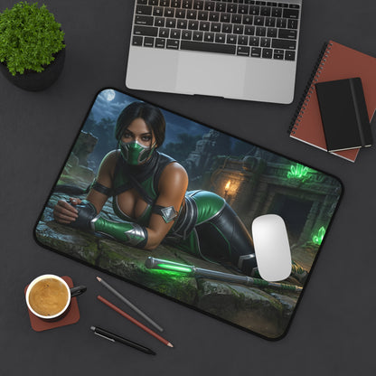 Jade Gaming Mouse Pad, Mortal Kombat Desk Mat, Edenian Warrior Gaming Setup — premium desk mat featuring Jade artwork for smooth glide and durability