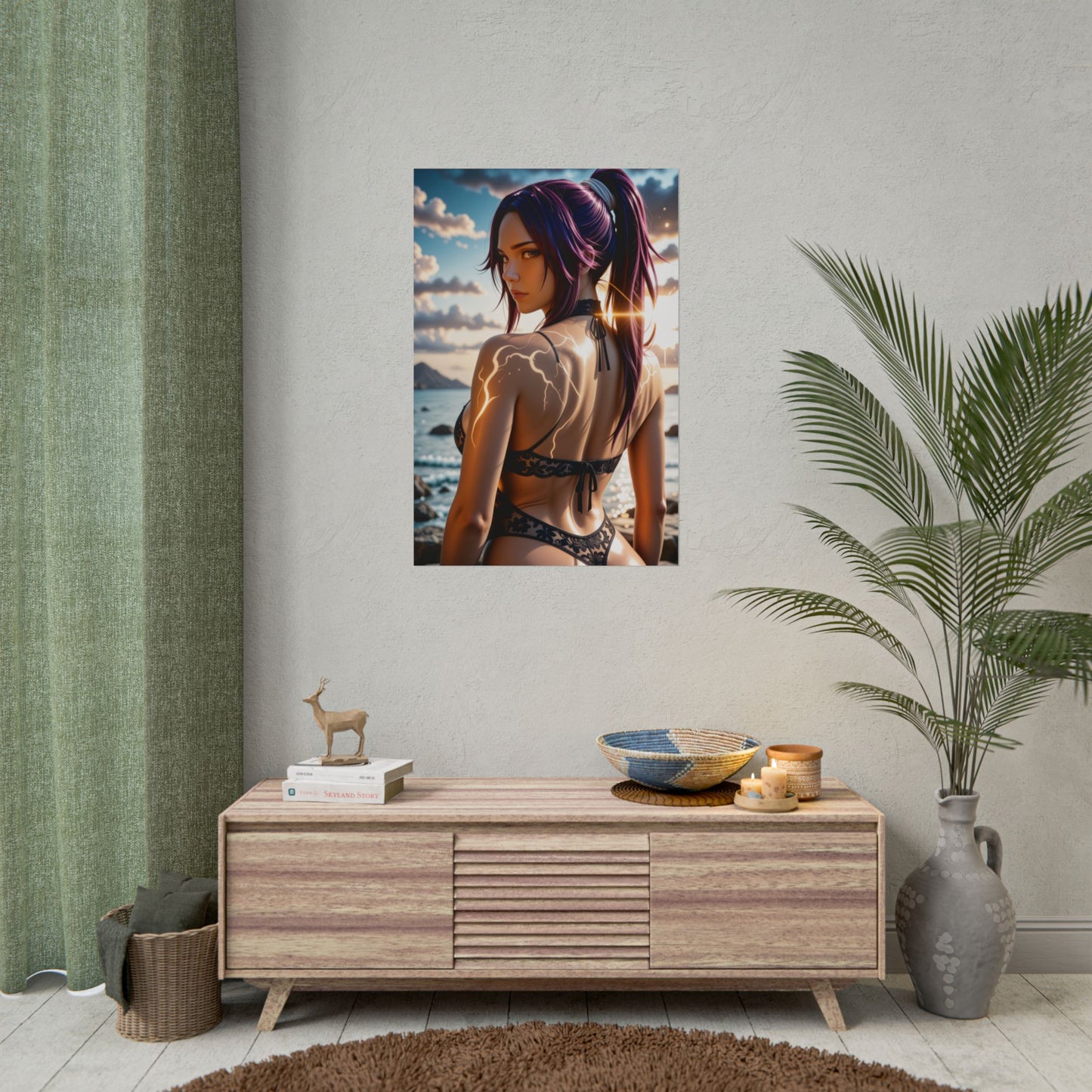 Anime-Waifu-Wandbild | Yoruichi Shihōin Poster fürs Otaku-Zimmer oder -Setup