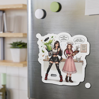 Магніт «Тіфа та Аеріт» – магніт із зображенням аніме-дуету Final Fantasy, декор для дівчини-геймерки