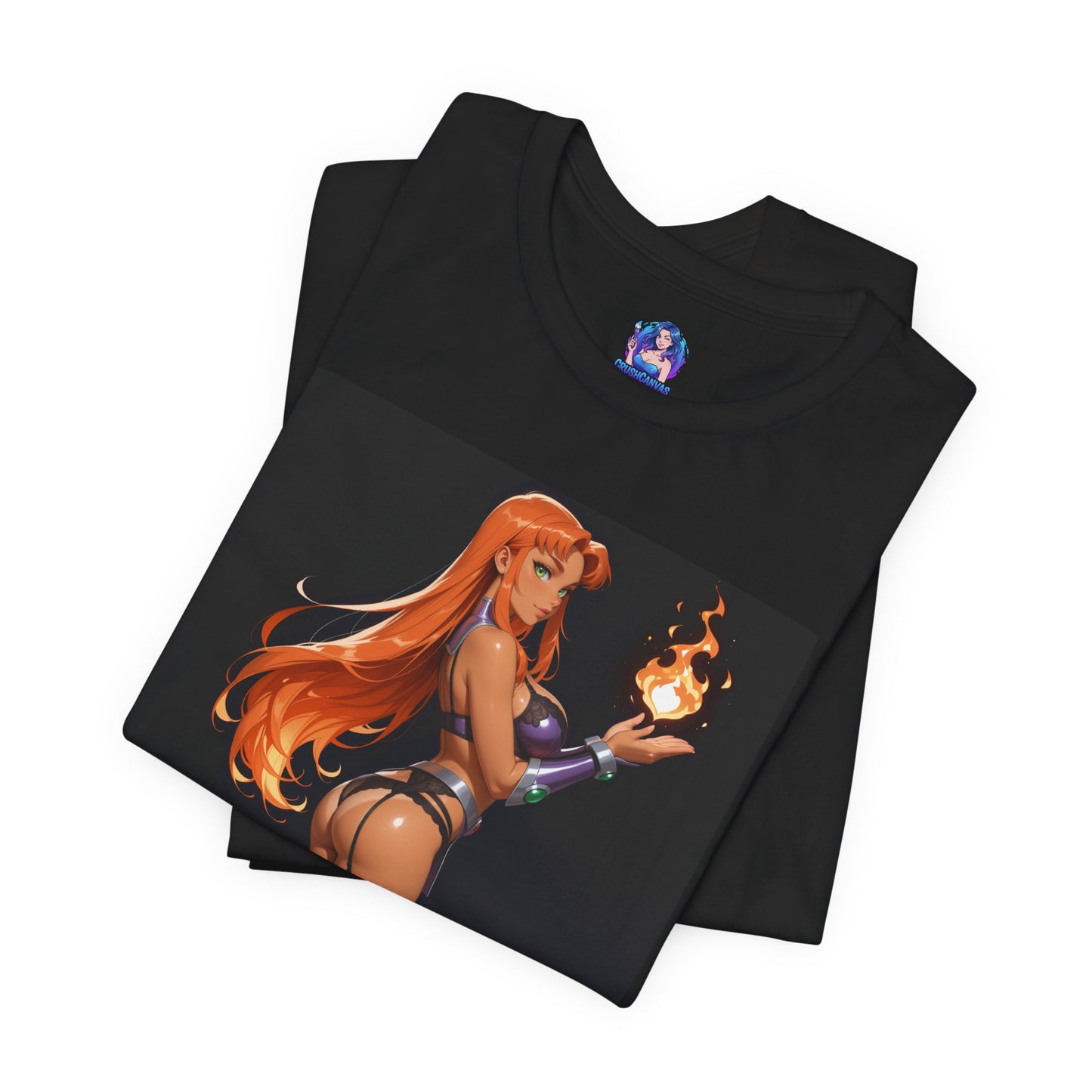 Starfire-T-Shirt mit Grafik | DC Comics-T-Shirt für Otakus und Cosplay-Fans | Sexy Alien-Heldin-Shirt