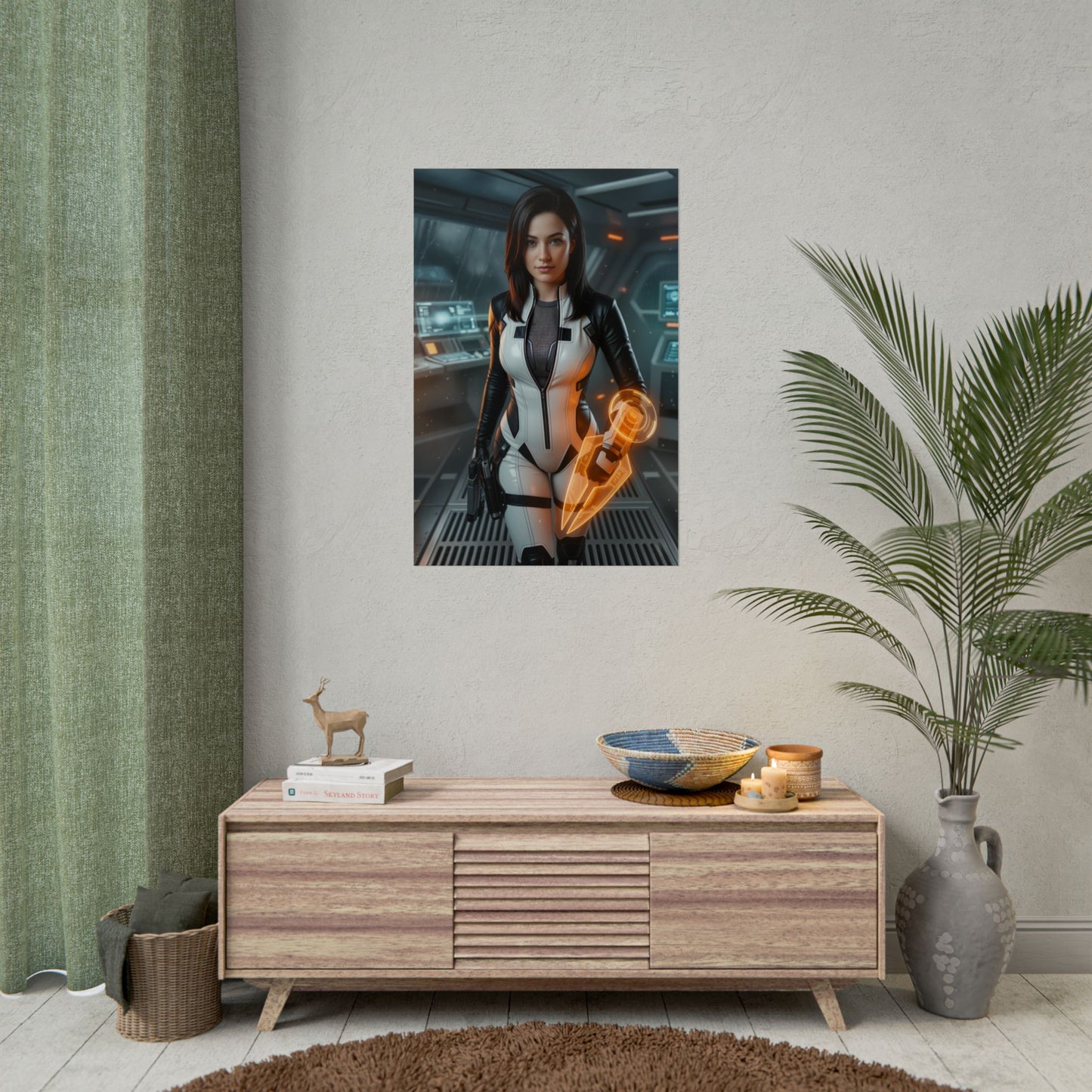 Miranda Lawson Poster, Mass Effect Wall Art Print, Sci Fi Officer Decor, Space Game Artwork, Gamer Gift