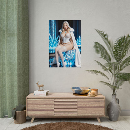 Emma Frost Wall Art Print, Anime Waifu Poster, Blonde Hero Girl Room Decor