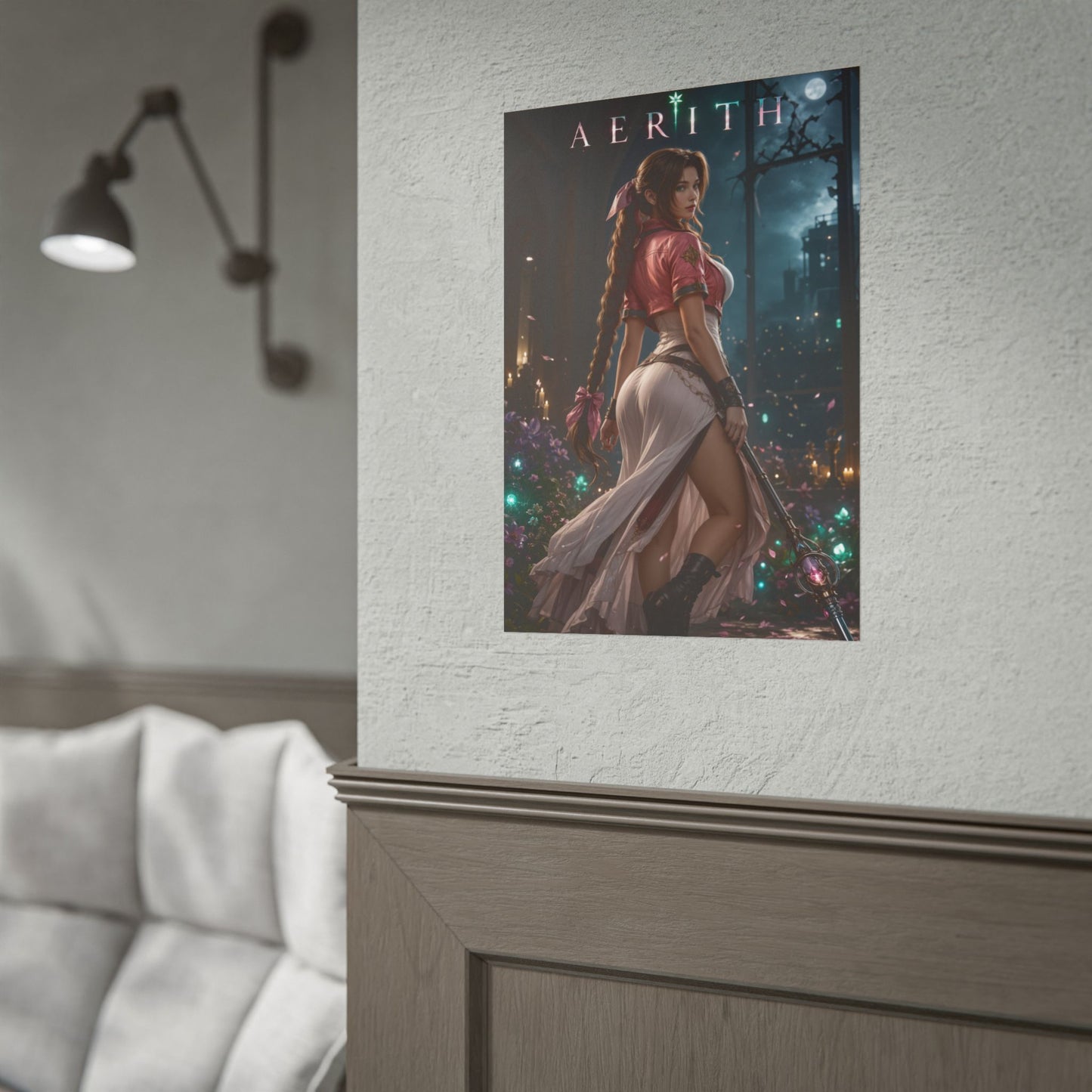 Aerith Gainsborough Final Fantasy VII Poster FF7 Wall Art Print
