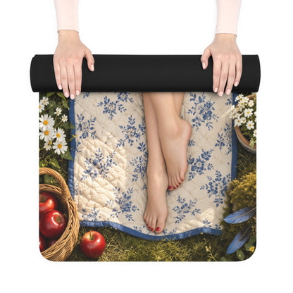 Snow White Home Workout Yoga Mat Suede Pilates Exercise Mat 24x72