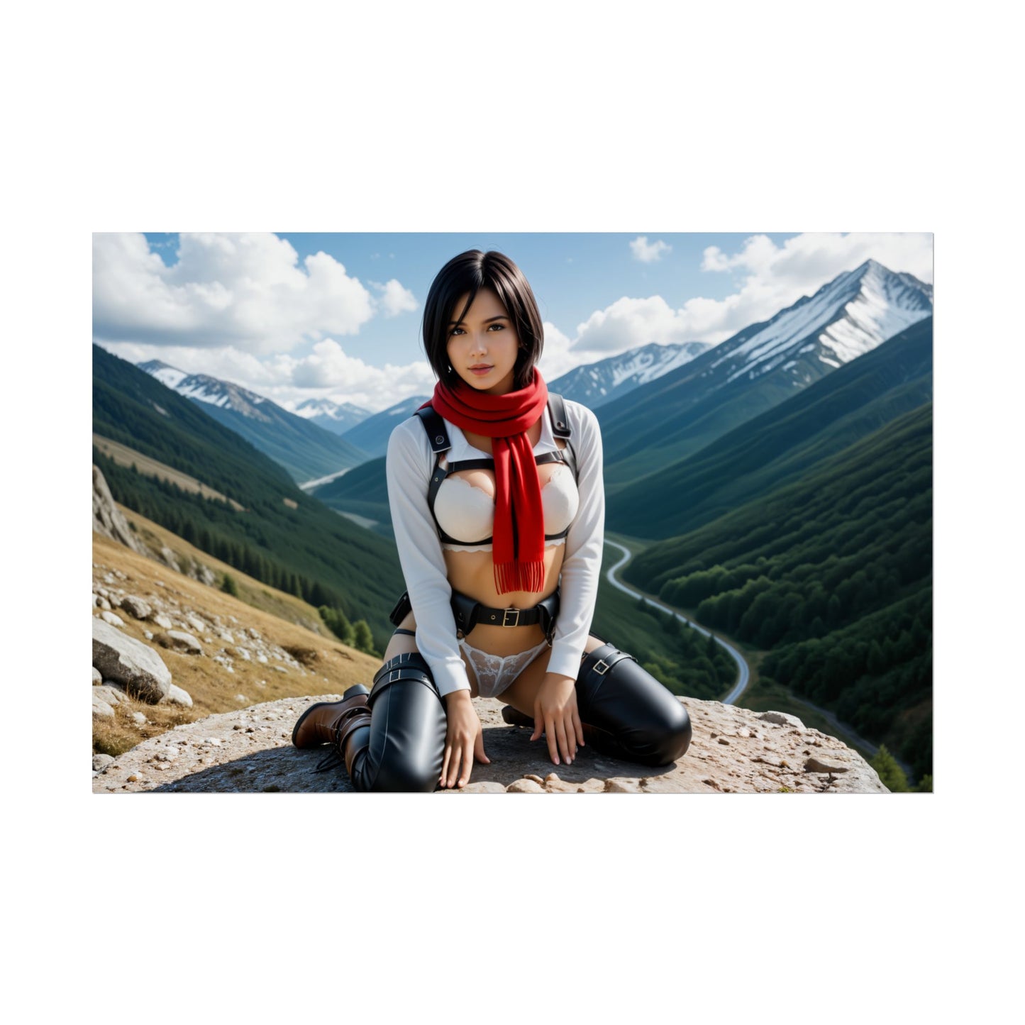 Mikasa Ackerman Anime-Poster | Waifu-Wandbild für taktische Otaku-Deko