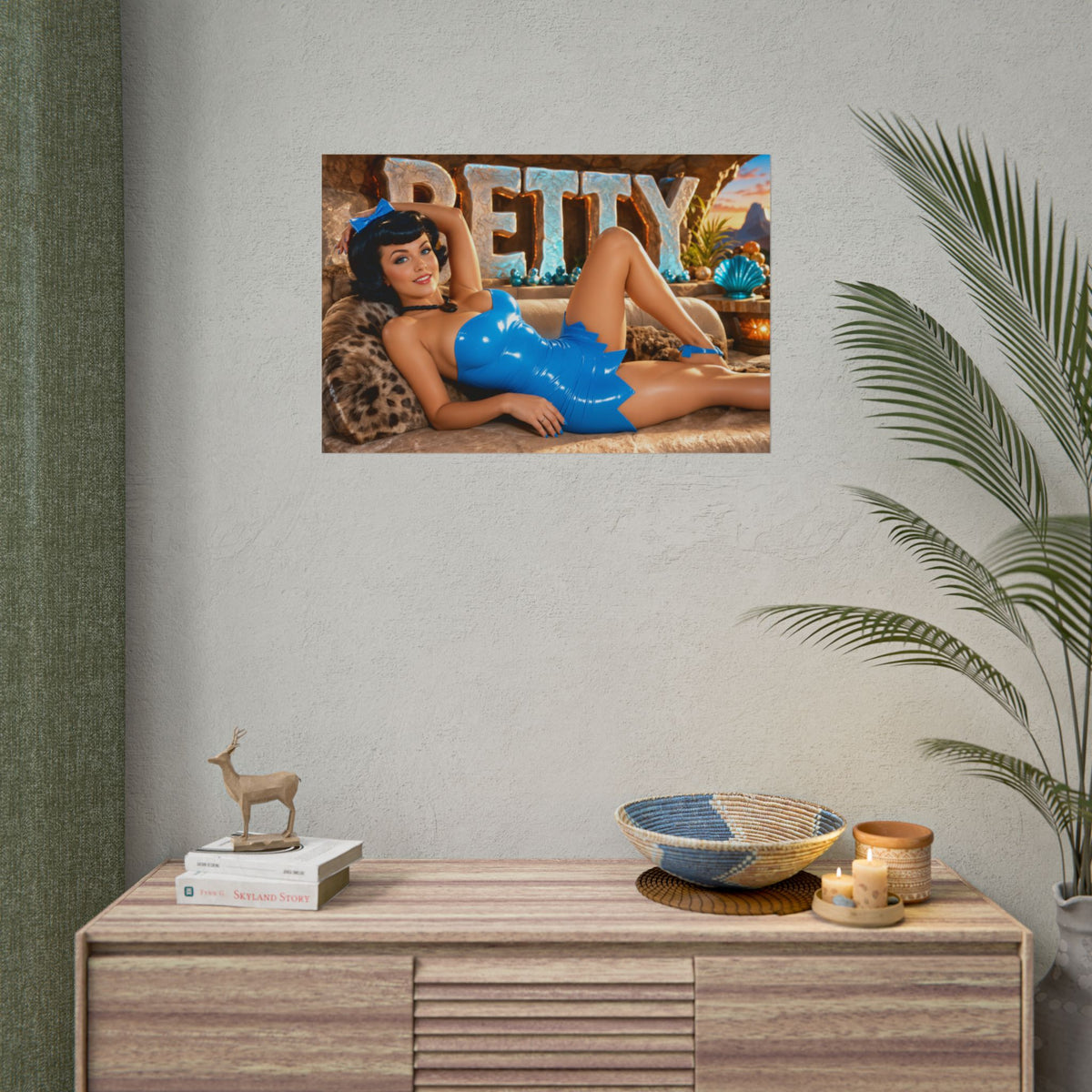 Betty Rubble The Flintstones Retro Poster Cartoon Wall Art Room Decor