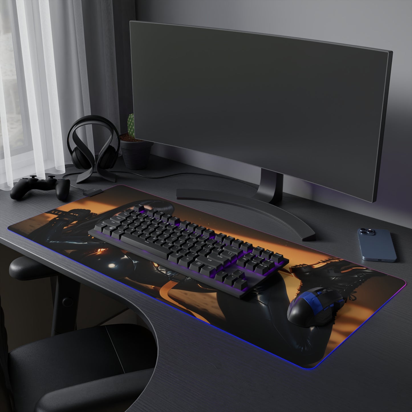 Килимок для столу Tachy Stellar Blade – світлодіодний RGB-підкладка, ігровий комплект для дівчат з аніме Waifu