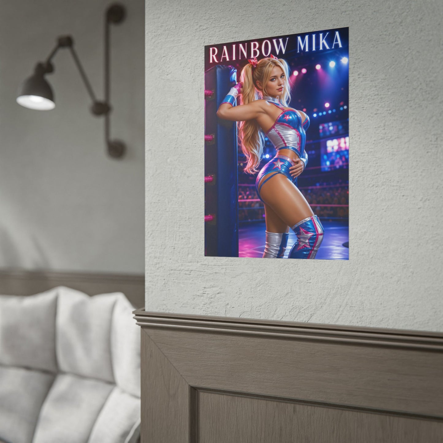 Rainbow Mika Street Fighter Poster Capcom Wall Art Print Decor