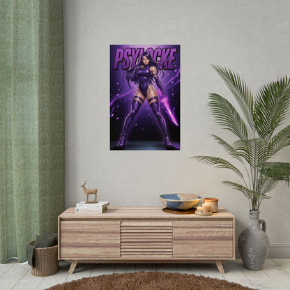 Psylocke Marvel Poster, X-Men Wandkunstdruck, Ninja Mutant Girl Dekor, Comic Wandkunst, Geschenk für Fans