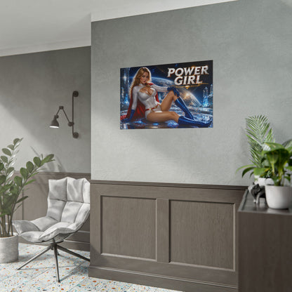 Power Girl Character Poster Comic Style Wall Decor Bedroom Collector Gift