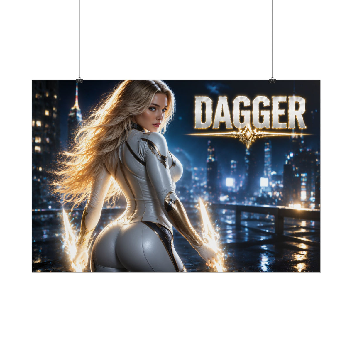 Comic Wall Art Dagger Poster Heroine Room Decor Collectible Character Print