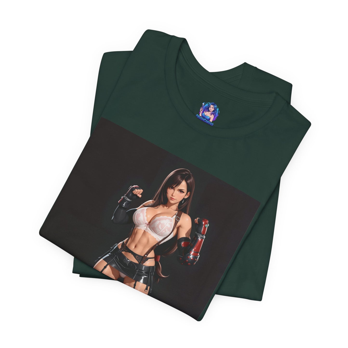 Tifa Lockhart Grafik-T-Shirt | Final Fantasy VII Shirt für Anime-Fans | Sexy Heldin Gaming-T-Shirt