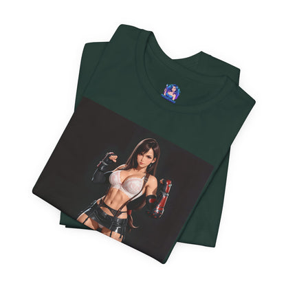 Tifa Lockhart Grafik-T-Shirt | Final Fantasy VII Shirt für Anime-Fans | Sexy Heldin Gaming-T-Shirt