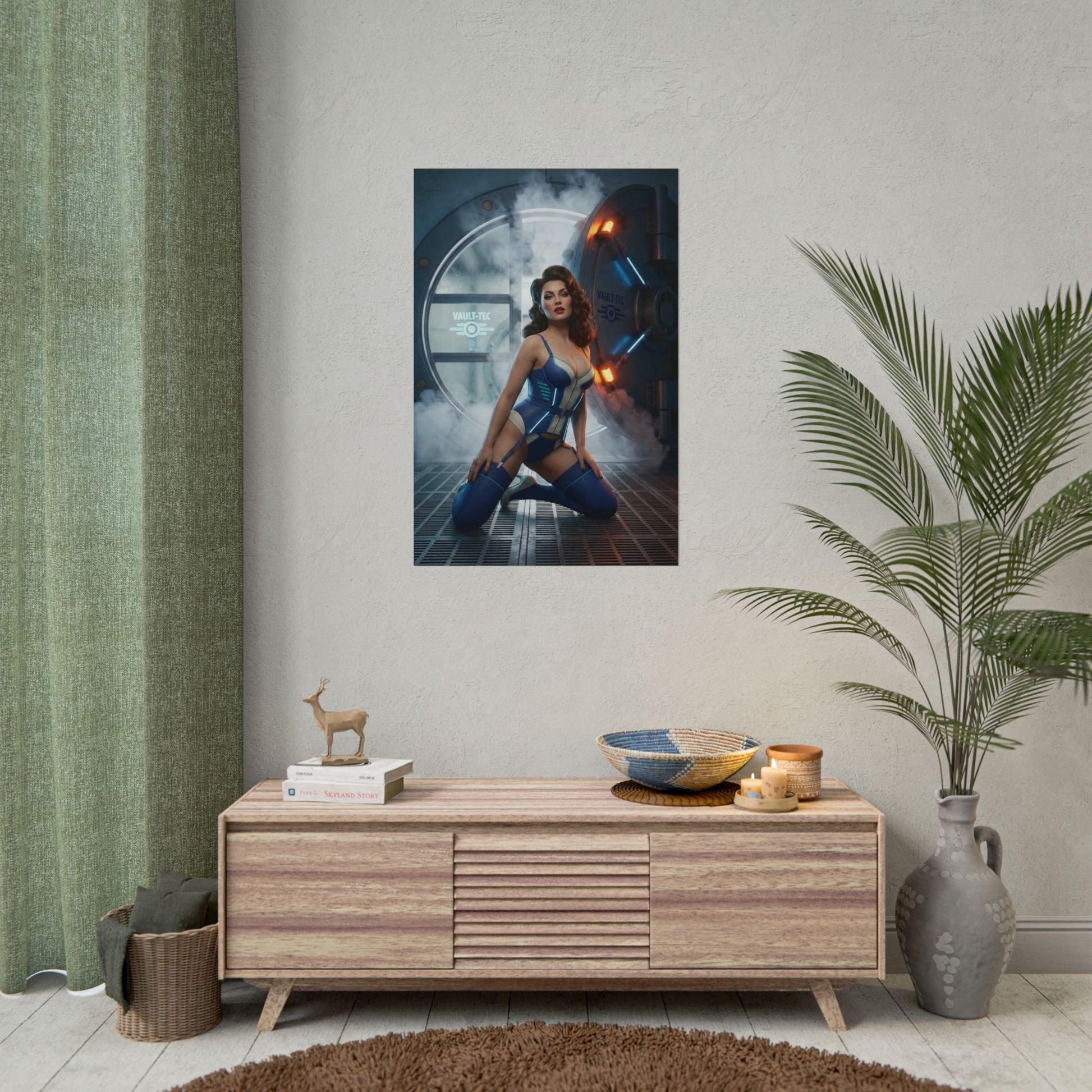 Fallout Vault Queen Poster / Fallout Vault Wall Art / Fallout Vault Art Print / Fallout Poster - poised Fallout woman vault entrance art print