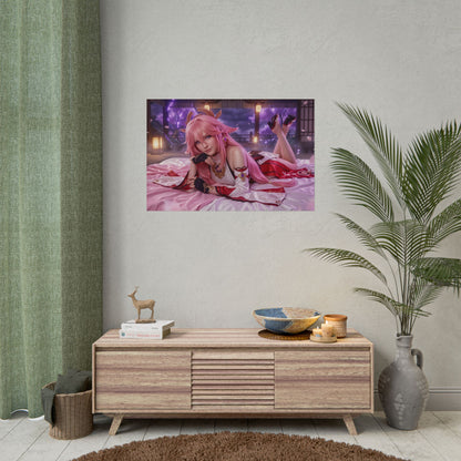 Yae Miko Poster, Genshin Impact Wall Art, Anime Print Decor