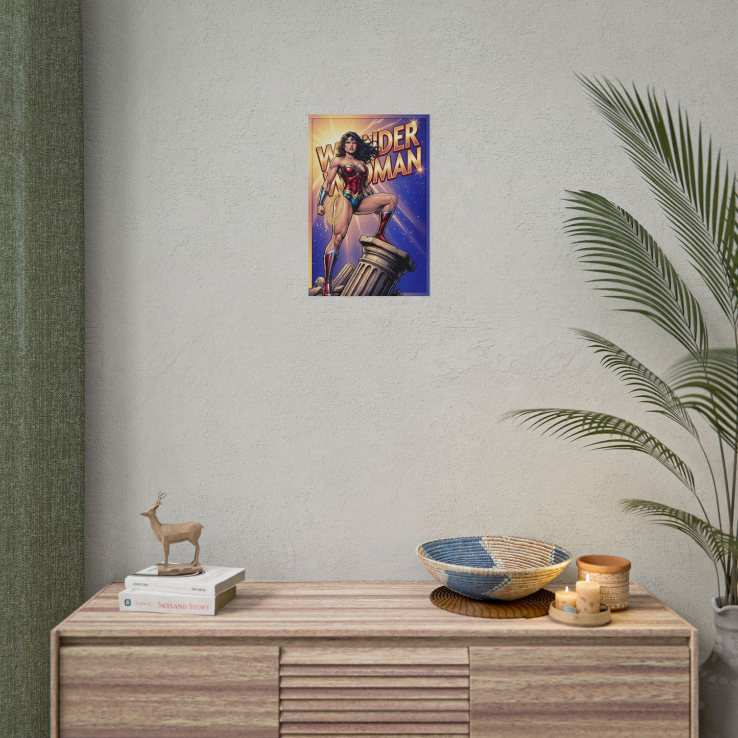 Wonder Woman Poster / Wonder Woman Wall Art / Wonder Woman Art Print / DC Comics Poster - bold heroic Wonder Woman wall print in living room décor