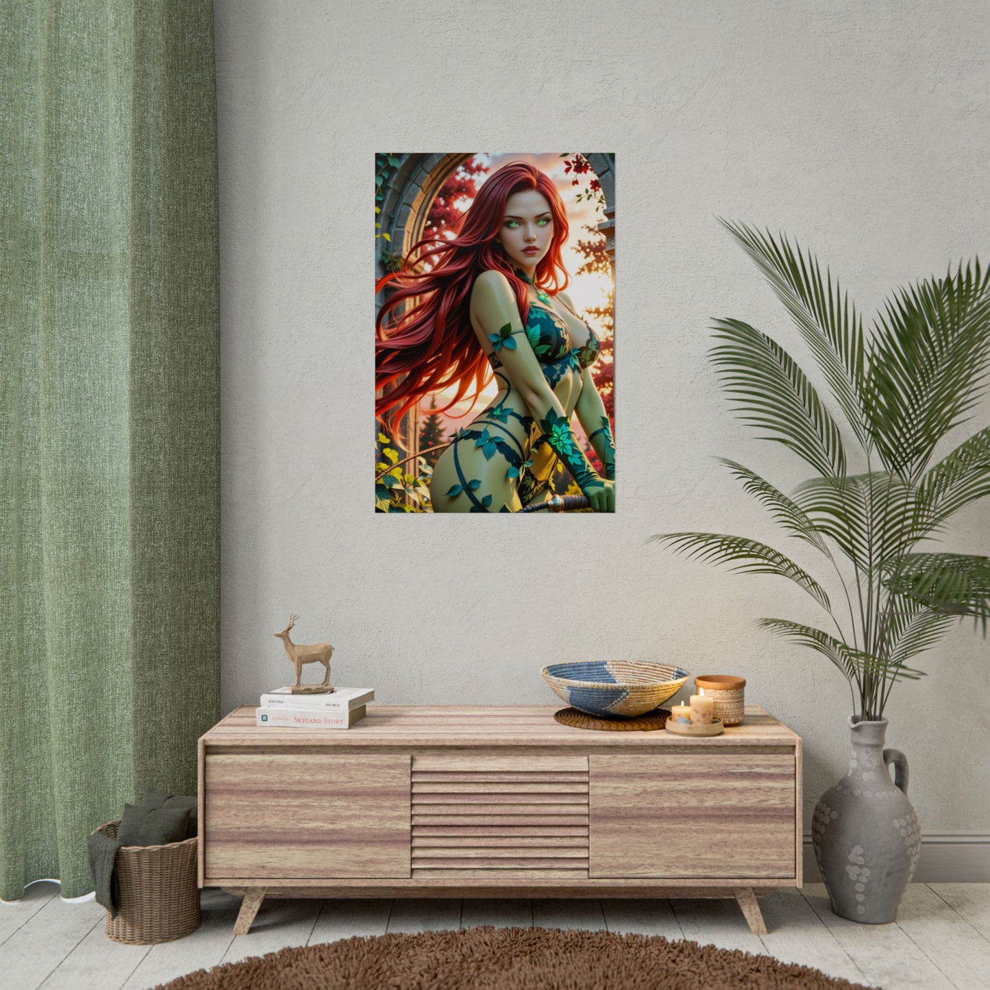 Настінний плакат Вайфу | Фентезійний принт з отруйним плющем для ігрової кімнати або інсталяції