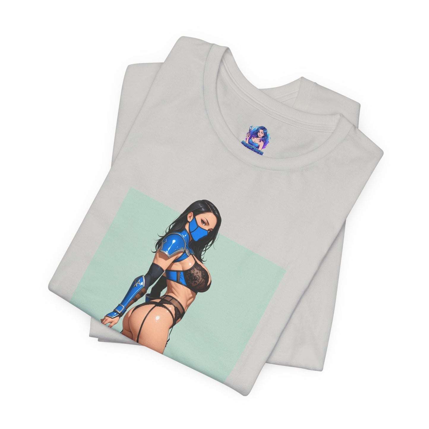Kitana Grafik-T-Shirt | Mortal Kombat T-Shirt für Otakus und Kampfspielfans | Blaues Ninja-Waifu-Shirt