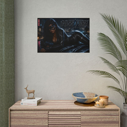 Comic Wall Art Miss Fury Poster Heroine Room Decor Collectible Character Print