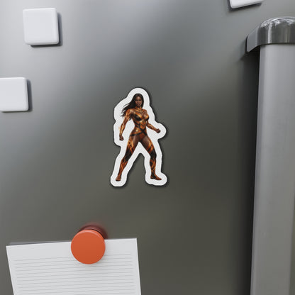 Vixen Magnet – DC Comic Herione Fridge Magnet, Anime Style Decor — die-cut vinyl Vixen fridge magnet on stainless fridge