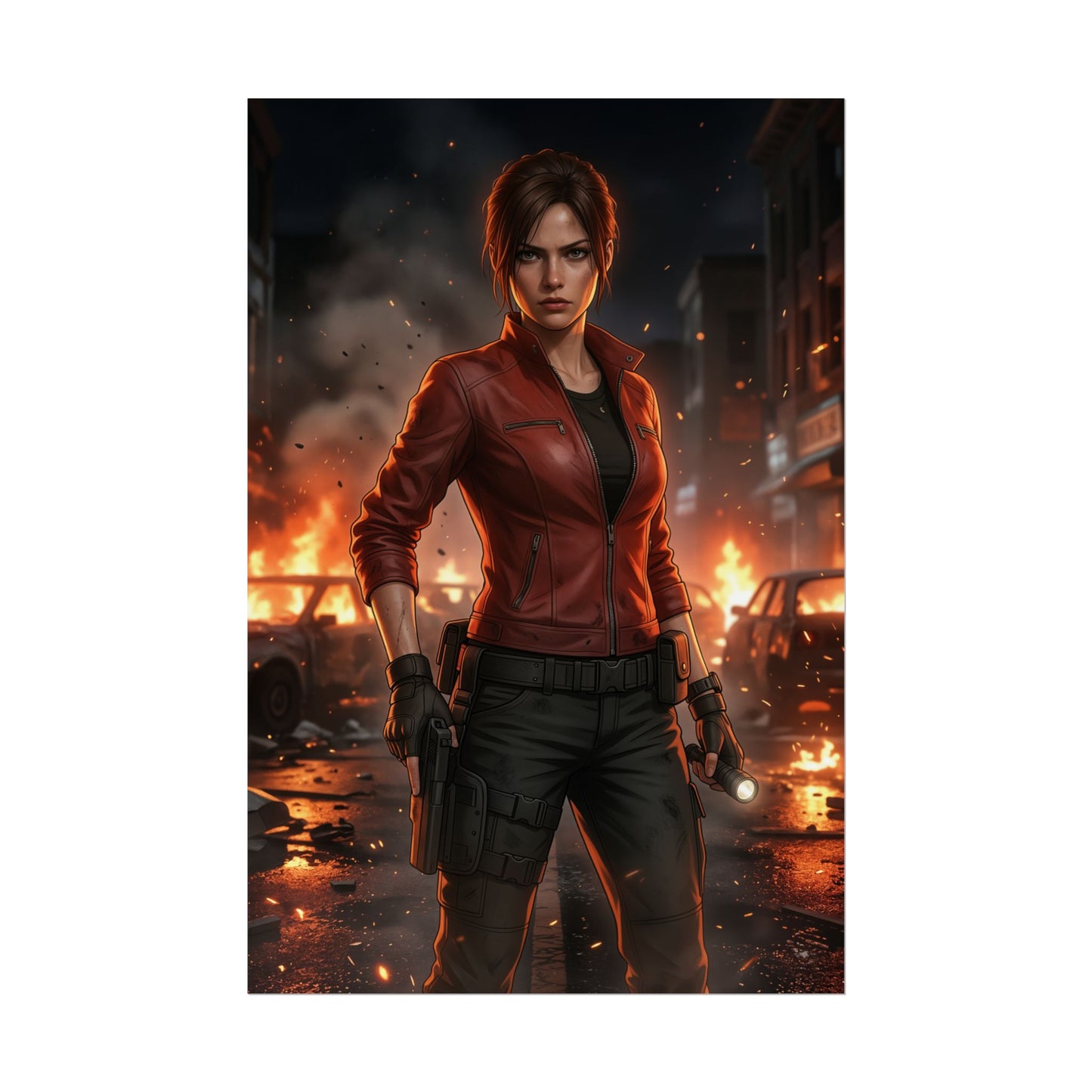 Claire Redfield Resident Evil Poster Survival Horror Woman Wall Art Action Character Print Gaming Room Decor Gift