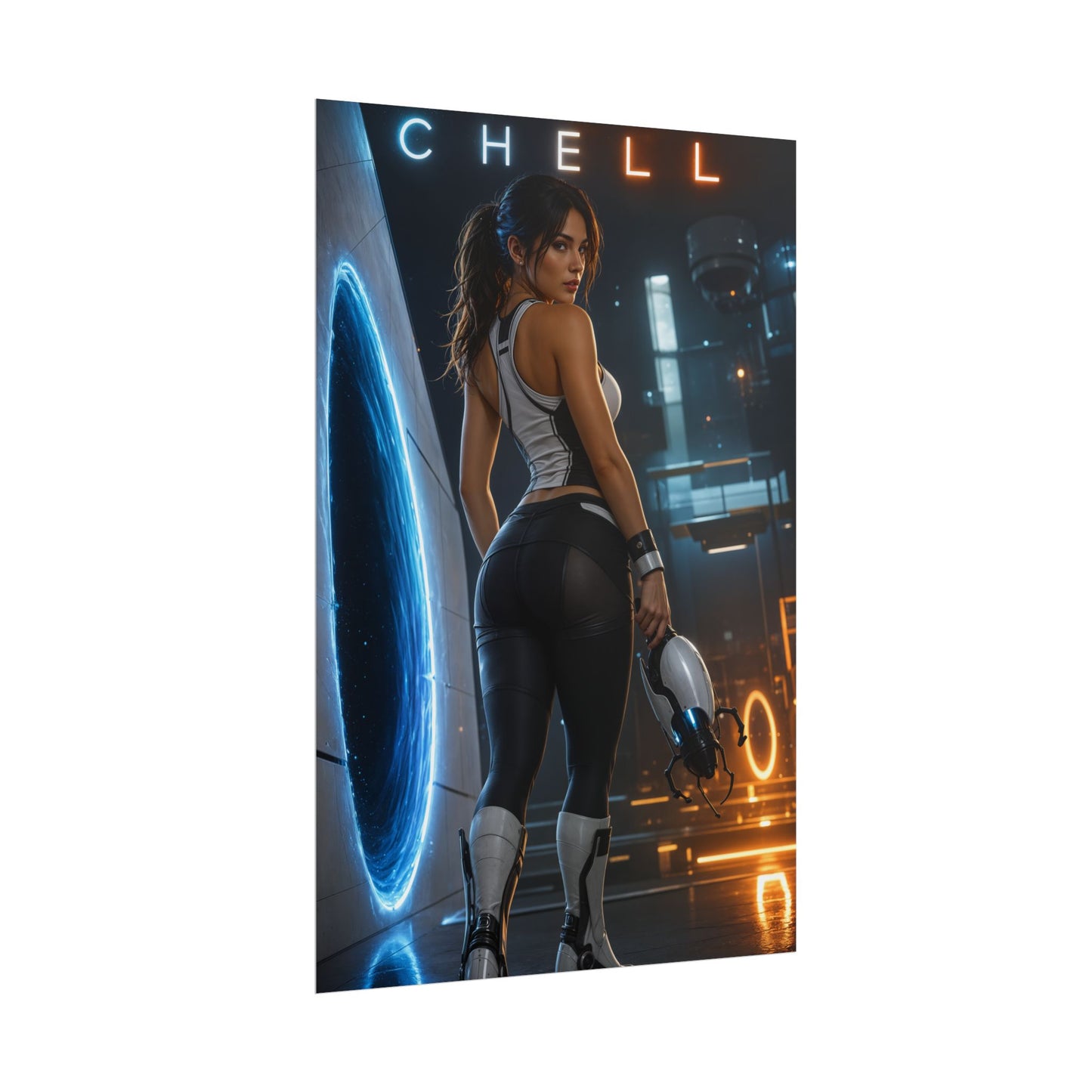Chell Portal 2 Poster Valve Sci-Fi Gaming Wall Art Print