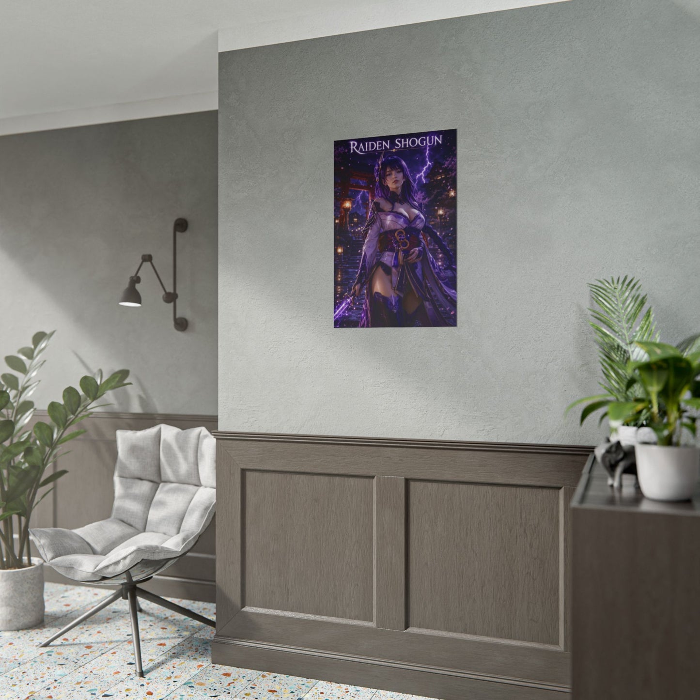 Raiden Shogun Poster, Genshin Impact Wall Art, Anime Print, Gamer Decor